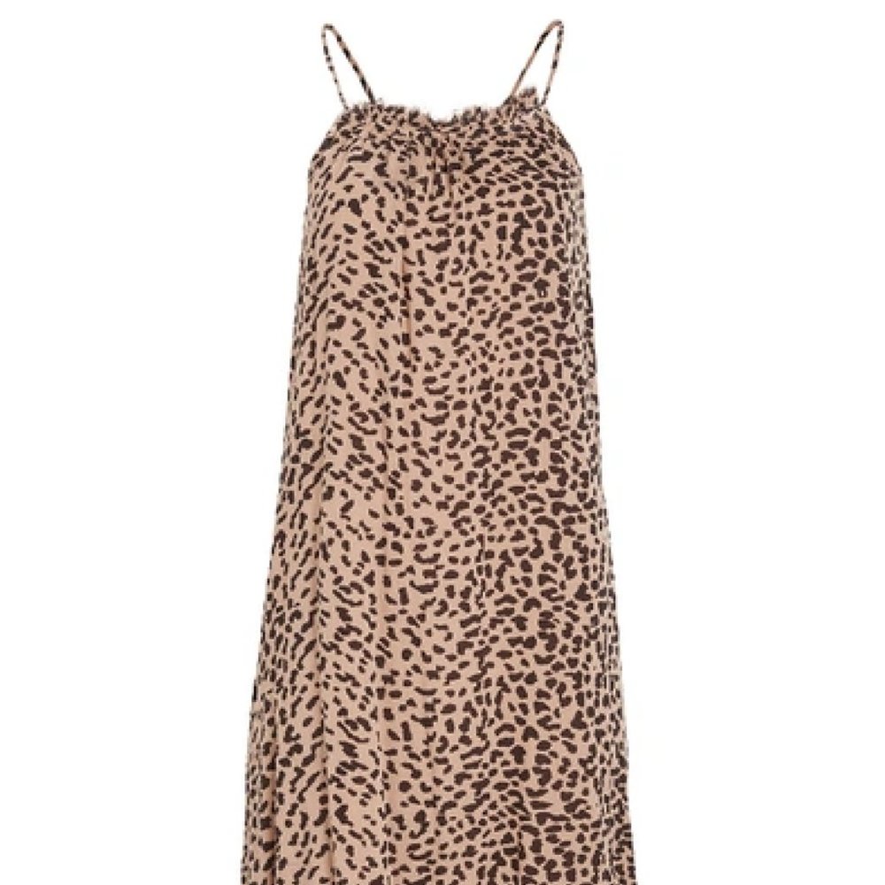 Sundry Leopard Strappy Maxi Dress - Driftwood